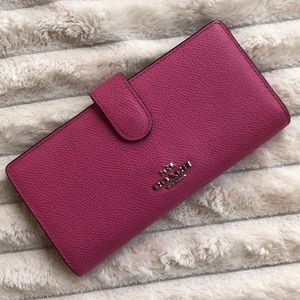 COACH *RARE* Pink Wallet Saffiano Leather EUC